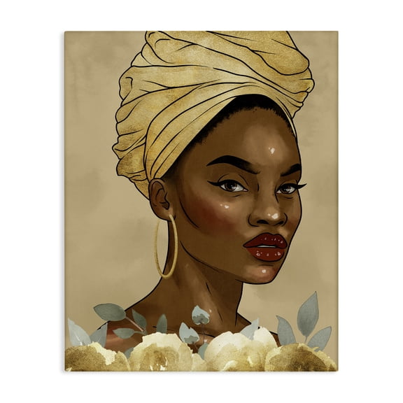 Stupell Industries Bohemian Exhilarating Golden Beauty Portrait Canvas Art, 16 x 20, by Marcus Prime