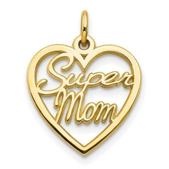 Finest Gold 10K Yellow Gold Super Mom Charm