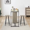 thumbnail image 2 of 3-Piece Counter Height Bar Table Set for 2, Small Rustic Dining Table with Storage Drawer and 2 Stools, Bar Kitchen Furniture for Apartment Grey, 2 of 6