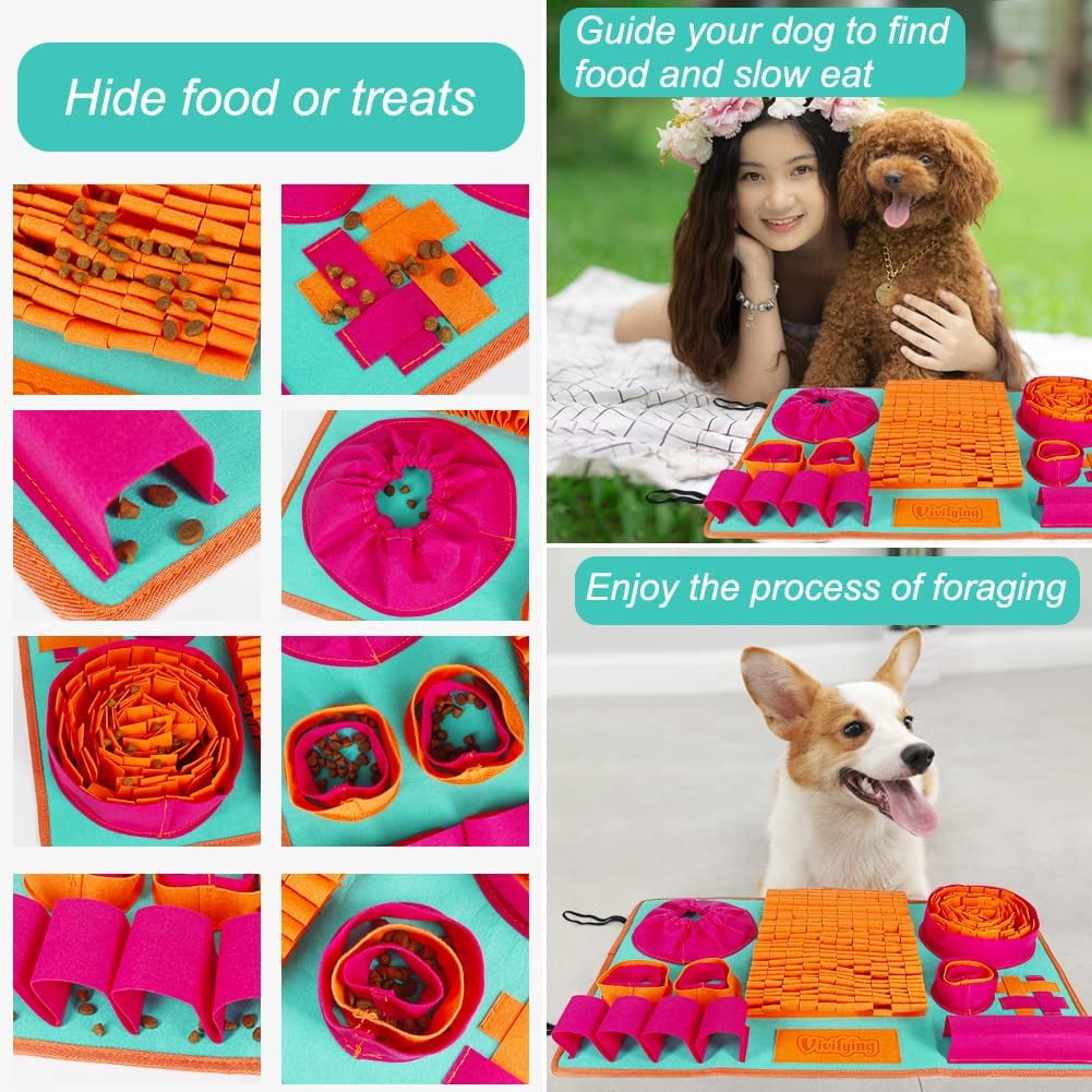 General Snuffle Mat for Dogs, Interactive Dog Enrichment Toys for Small Dogs and Cats Slow Eating and Keep Busy, Sniff Mat for Boredom and Mental Stimulation