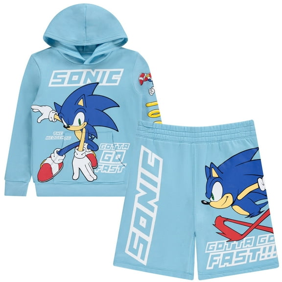Boys Sonic The Hedgehog Hoodie and Shorts 2-Piece Set - Little and Big Boys Sizes 4-20