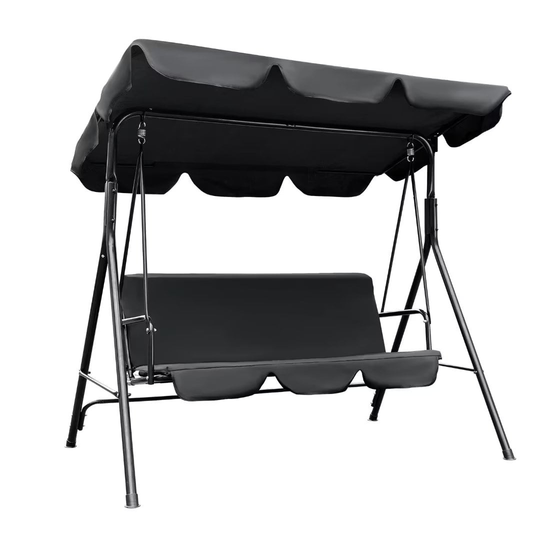 Vineego 3 Person Porch Swing, Patio Swing with Adjustable Canopy and