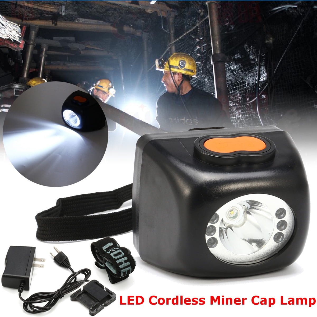 3W LED Miners Cordless Cap Security Light/Head Lamp Explosionproof