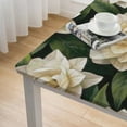 thumbnail image 5 of Acheng Flowers Leaves White Flower Square Tablecloth Waterproof Resistant Fabric 100% Polyester Fiber 46*46, 5 of 8