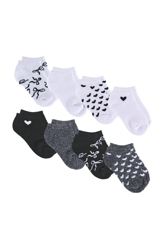 Girls Full Cushion Low Cut Kids Socks (8-Pack) Bow