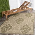 thumbnail image 2 of Safavieh Courtyard Jessie Damask Indoor/Outdoor Area Rug, Natural/Olive, 6'7" x 9'6", 2 of 10