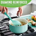 thumbnail image 4 of GreenLife Artisan Healthy Ceramic Nonstick, 1QT and 2QT Saucepan Pot Set with Lids, Stainless Steel Handle, , Dishwasher Safe, Oven Safe, Turquoise, 4 of 6