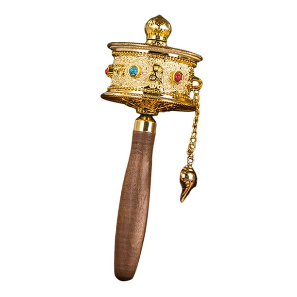 Rueda de oración giratoria, instrumento de oración tibetano budista tibetano, adorno religioso artístico, verdad de seis caracteres para mujeres