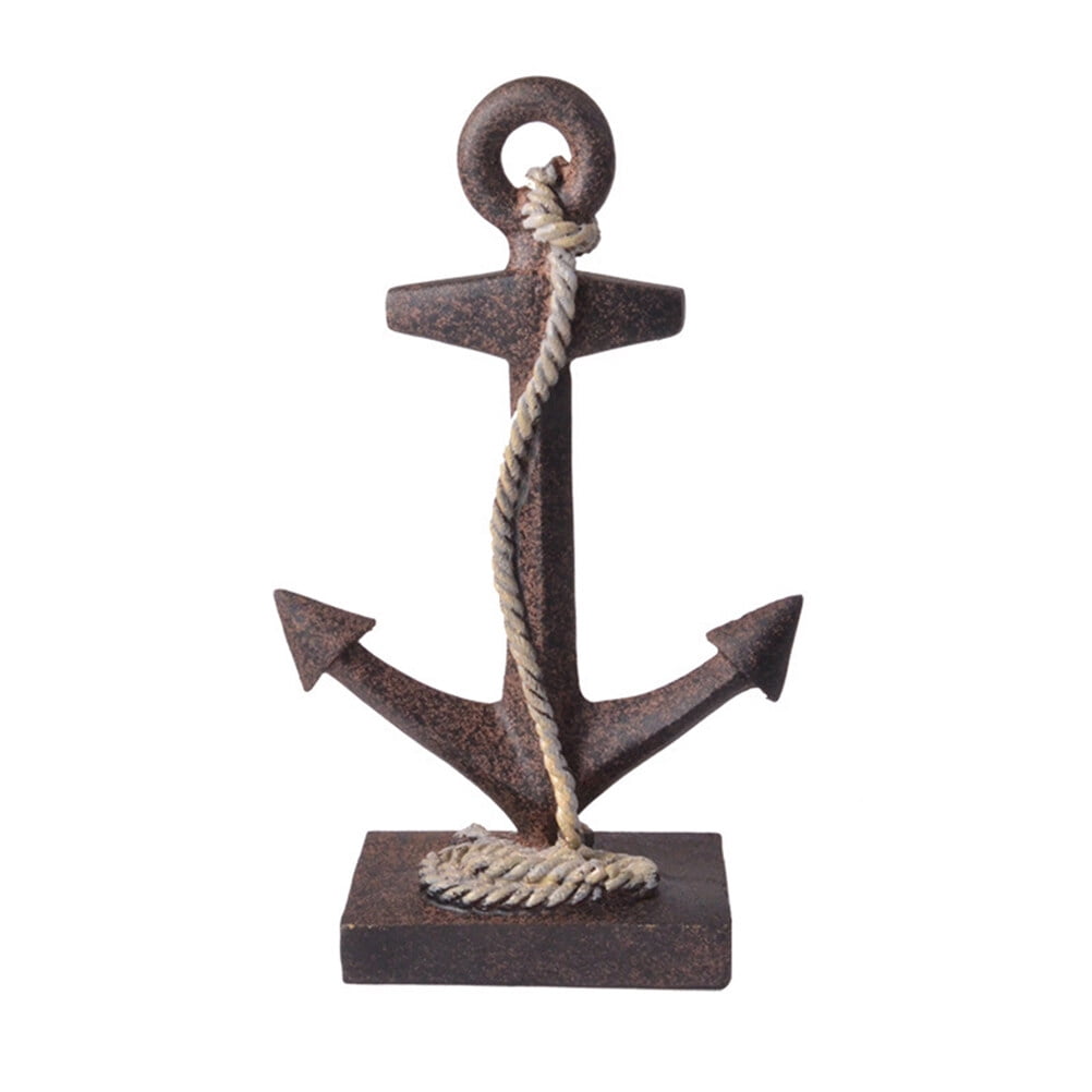 Vintage Resin Anchor Craft Adornment Table Ornament Resin Anchor Statue