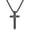 Small black cross: 1.2" * 0.73", variant on Cross Necklace for Men, Mens Cross Necklaces with 2.5mm Rope Chain, Stainless Steel Pendant Chain 16-28 Inch