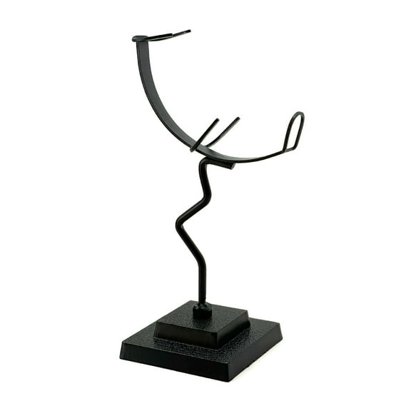OIUR Moon Faux Crystal Display Holder Heavy Duty Metal Faux Gems Natural Stone Show Stand Home Office Desktop Decoration
