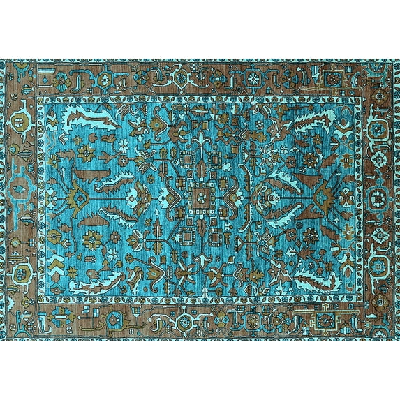 Ahgly Company Indoor Rectangle Animal Light Blue Traditional Area Rugs, 3' x 5'