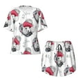 thumbnail image 4 of Naloa Cute Poodle Dog Women's Short-Sleeved Pajama Set, Loungewear, Summer pajamas, Breathable Cozy - Large, 4 of 9