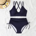 thumbnail image 4 of ZQUUVOU Women's 2 Piece Bikini Padded Push Up Swimsuit Set (Navy,XL), 4 of 6