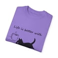 thumbnail image 3 of Novelty Coffee And A Yorkie Enthusiast Saying Gift Funny Caffeinated Dog Lover Gag Men Women Unisex Garment-Dyed T-shirt, 3 of 4