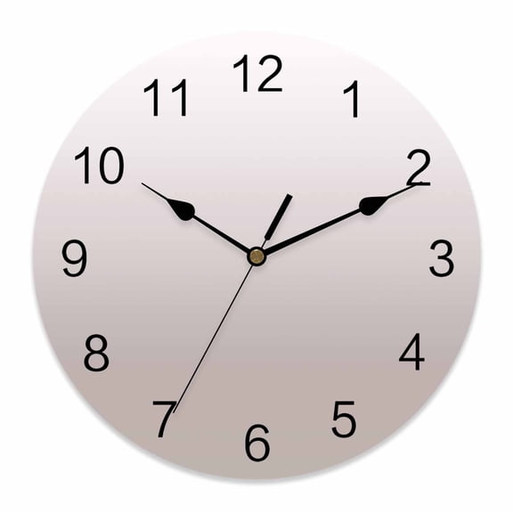 Wall Clock Brown Ombre Clocks PVC Silent Non-Ticking Battery Operated Decorative Gradient Gradual Color Round Clock for Home Living Room Kitchen Bedroom Office School Wall Decor 14 Inch