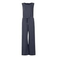 thumbnail image 3 of Jumpsuit Women's Casual Versatile Sleeveless Solid Color Commuting Nine Piece Jumpsuit Jumpsuits for Women Kagetolytai Dark Blue M, 3 of 6
