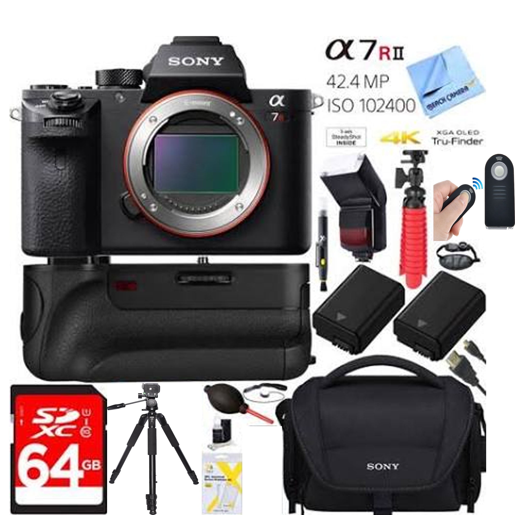 Sony A7R II 42.4MP Full-Frame Mirrorless Camera Body + 64GB