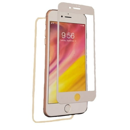 ZAGG InvisibleShield Glass Plus Luxe 360 - Front and Back Impact Screen Protection for iPhone 8, White Gold