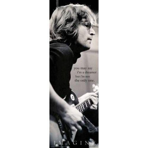 The Beatles John Lennon Playing Guitar Black & White Poster 24 x 36 