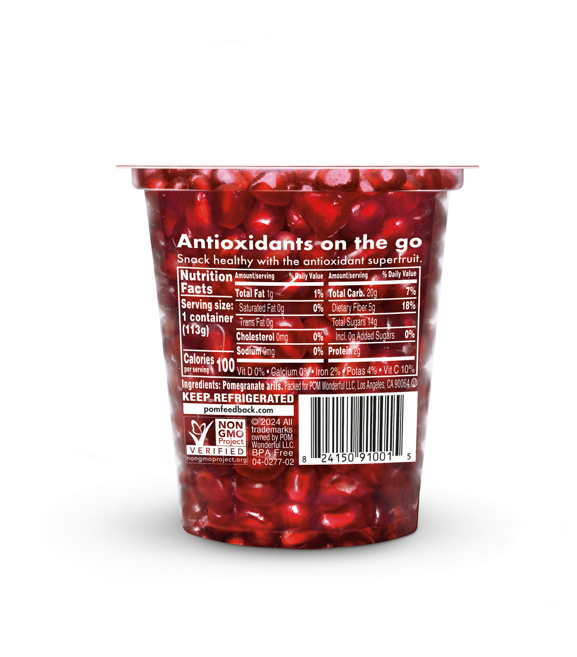 POM Wonderful Pomegranate Arils, Ready to Eat Pomegranate Seeds, 4 oz