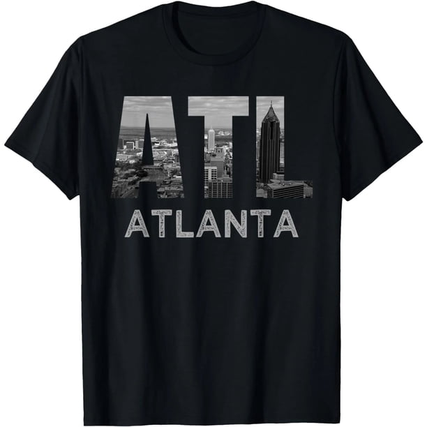 Camiseta de Mujer Ciudad de Atlanta Georgia Panorámica Urbana Centro ATL en Estilo Divertido y Alternativo