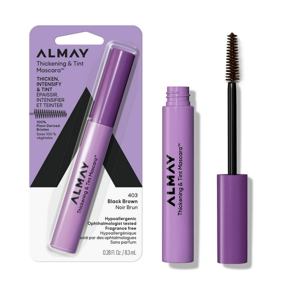 Almay Thickening & Tint Hypoallergenic Volume Mascara, 403 Black Brown, 0.28 fl oz