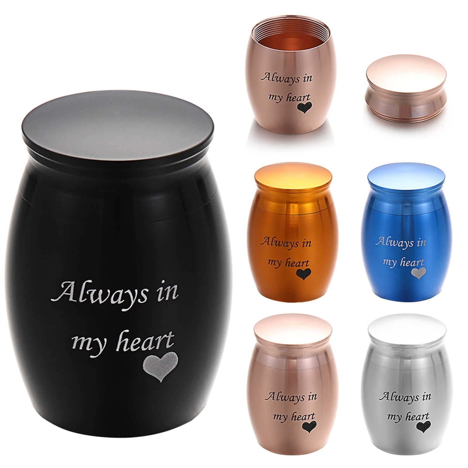 1Pc Mini Memorial Urn Aluminum Alloy Threaded Lid Pet Cremation Urns Beloved Pet Keepsake Funeral Urn
