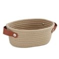 thumbnail image 1 of Wweixi Panier de Rangement avec Poignées en Corde de Coton Tressée Conteneur pour Bric-à-Brac Collations Clés Panier Cosmétique Tiroir Étagère Commode Kaki P, 1 of 6