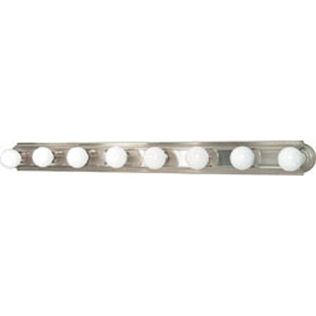 Sterling Brushed Nickel Vanity Replacement for 60/303 8 LIGHT 48 INCH VANITY RACETRACK STYLE BRUSHED NICKEL UTILITY ()