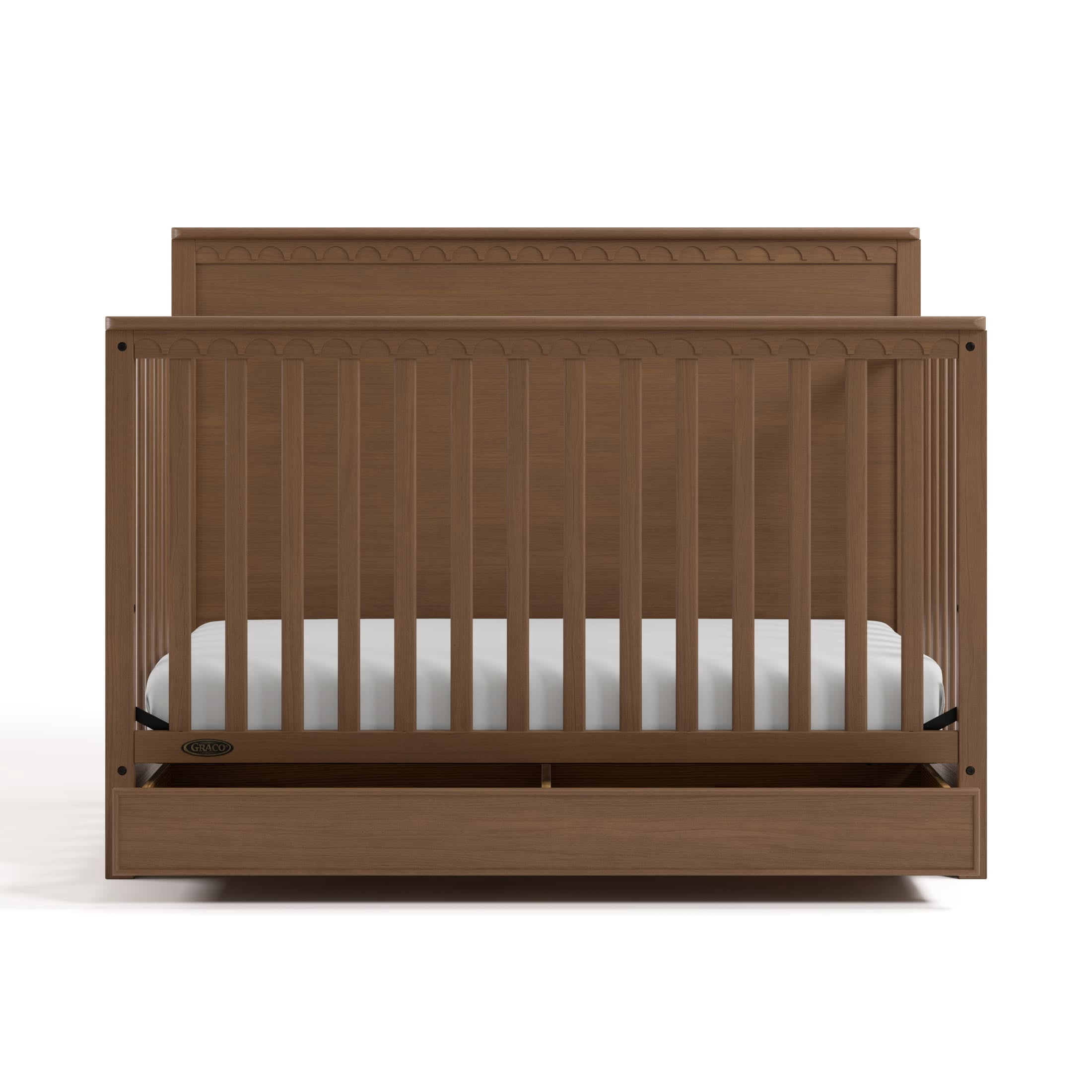 Graco Sasha 5-in-1 Convertible Baby Crib with Drawer, Hazelnut