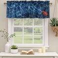thumbnail image 2 of 2 Pack Valances for Window, Navy Blue Ocean Waves Short Curtains for Kitchen Bedroom Living Room, Red Boat Coastal Rod Pocket Small Window Treatment Valance Drapes 54 x 18 Inch, 2 of 8