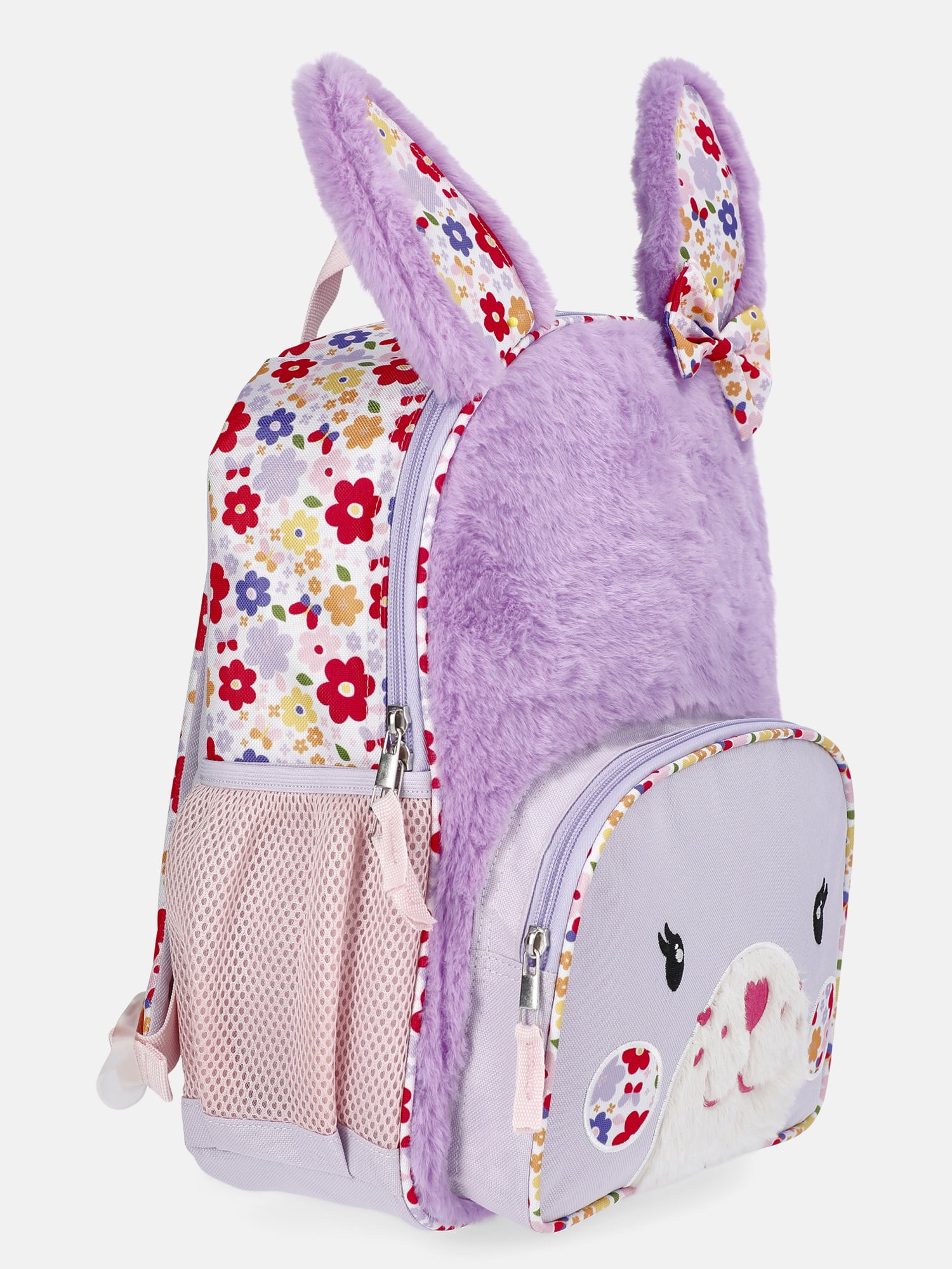 Wonder Nation Toddlers' 13.5" Floral Bunny Love Backpack, Soft Lilac