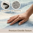 thumbnail image 6 of ODIKA 8'x10' Washable Area Rug Durable, Non-Slip Neutral Grey Ocean Inspired Gradient Flowing Shapes Beige Plush for Living Room, Under Sectional, Family, 6 of 7