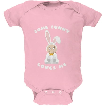 

Easter - Some Bunny Loves Me Light Pink Soft Baby One Piece - 3 month