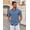 Grayish Blue, variant on Men's Casual Dress Shirt Short Sleeve Stretch Formal Shirt Business Summer Button Down Shirt