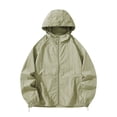 thumbnail image 4 of Men's Lightweight Jacket, Solid Color Windbreaker with Hood UPF 50+, Packable Running Jacket for Men, Water-Resistant Hiking Cycling Travel Hooded Windbreaker Green XXXL, 4 of 4