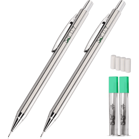 Mr. Pen- Mechanical Pencil, Metal, 0.7mm, 2 Pack, Drafting Pencil, Metal Mechanical Pencils