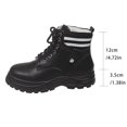 thumbnail image 6 of Tawop Boots for Women Ankle Thick Sole Fleece Lace Up Round Toe Black Boots Combat, 6 of 7