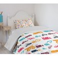 thumbnail image 4 of Ambesonne Construction Quilted Bedspread Set 2 Pcs, Colorful Trucks, Twin Size, Multicolor, 4 of 6
