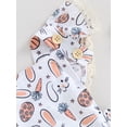 thumbnail image 6 of Bagilaanoe Newborn Easter Outfits Baby Girl Rompers Dress Print Fly Sleeve Bodysuits + Headband 3M 6M 12M 18M Infant Patchwork A-line Dresses, 6 of 8