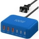 thumbnail image 1 of Estación de carga BREEKET, cargador rápido USB C, 100 W, GaN, 6 puertos, 1 of 8