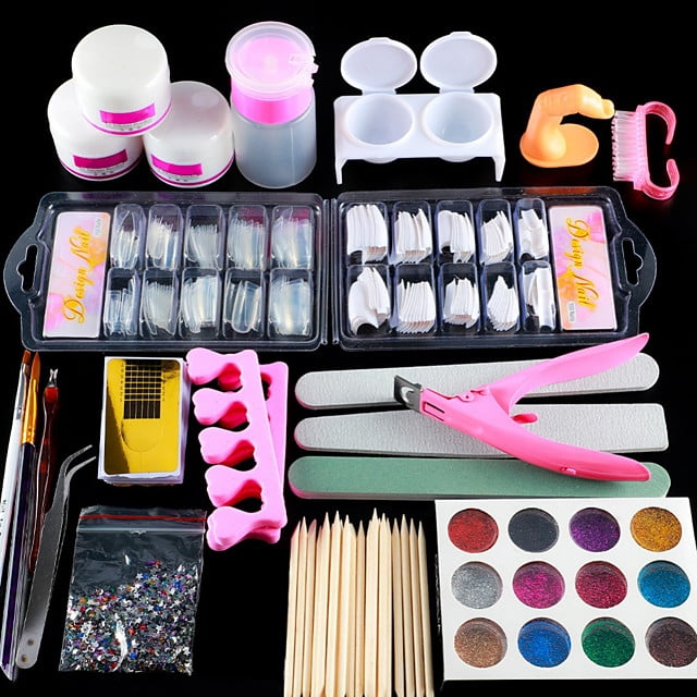iMeshbean Acrylic Nail Art Tool DIY Nail Decor Kit Powder Nail Glitter ...