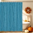 thumbnail image 3 of Lake Blue Shower Curtain, Waterproof Shower Curtains for Bathroom, Modern Simple Solid Color Linen Texture Washable Fabric Bathtub Curtain Set Bath Decor with 12 Hooks 72"x78", 3 of 8