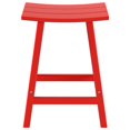 thumbnail image 3 of Florence Outdoor 24" HDPE Plastic Saddle Seat Barstool in Red, 3 of 6
