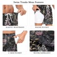 thumbnail image 5 of FORMRS Mens Swim Trunks Mesh Liner Quick Dry Casual Beach Board Shorts with Pockets, Sizes S-2XL, Dark Flowers Pattern, 5 of 9