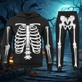 thumbnail image 2 of ANINEO Men's Fashion Outfits Sets Suits Graphic Hooded Sweatshirt Pants Sets Halloween Skeleton Stylish Comfortable Tracksuits Sweatsuit Men Party Celebrations Casual Wear Cozy Clothes Sets, 2 of 5