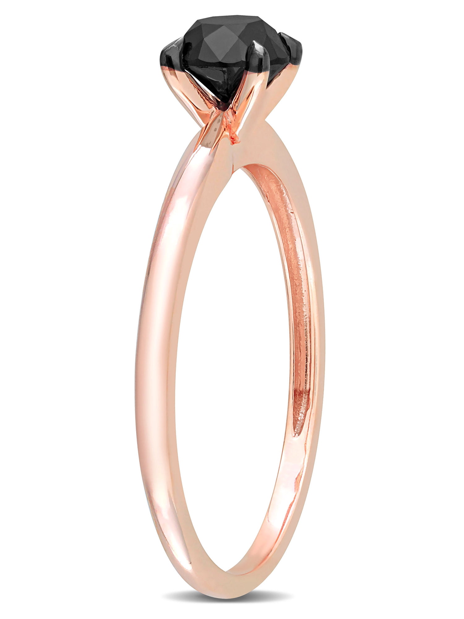 3/4 Carat T.W. Black Diamond 14kt Rose Gold Solitaire Engagement Ring