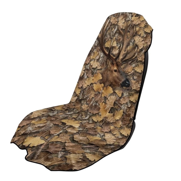 Garronmavis Camo Deer Car Seat Towel Cover Stain Resistant with Storage Bag 1 PC Front Seat Protector Universal Fit for Cars SUV Trucks Sedan Van Daily Sports Use