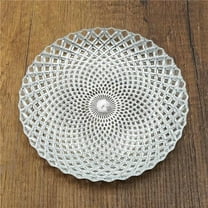 Red Pomegranate Collection R1252-2 Pavo Gilded Glass Salad Plate, Silver